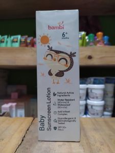 Bambi Baby Sunscreen Lotion SPF 30+ 100ml/losion bayi/melembabkan kulit/pelindung kulit dari sinar matahari/waterproff/anti air/obat iritasi kulit bayi/nirmala69