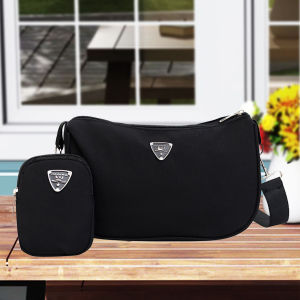 Perfect Choice Deborah Shoulder Bag for Women Tote Bag Simple Texture Nylon Messenger bag with Pouch