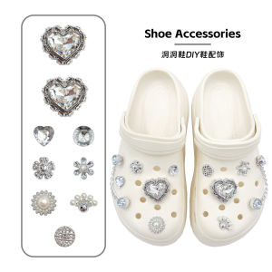 11Pcs Luxury Style Crocs Jibbitz Charms Diamond Studded Crystal Shoe Buckles Detachable Shoe Chain Decoration for Crocs