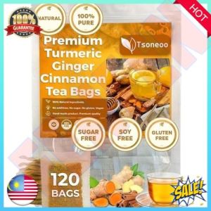 Turmeric Ginger Cinnamon Tea Bags 100% Natural Blend Anti-Inflammatory Digestive Aid 姜黄生姜茶包 天然暖身抗氧化 240g