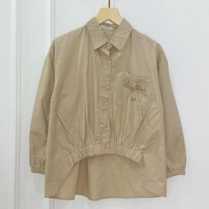 SJM KEMEJA FELIDEA BAHAN KATUN POPLIN BAWAH KARET SERUT SAKU RIBBON VIRAL 8251