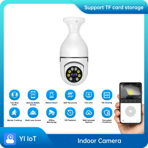 2MP Light Bulb Security Cameras Outdoor Wireless WiFi Camera Light Socket Screw in Security APP control TD-BLC2