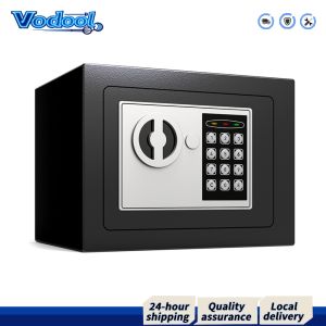 【Fast delivery】 Heavy Duty Digital Safe Box with Numeric Keypad and Backup Keys for Hotel and Home Use Black 165mm