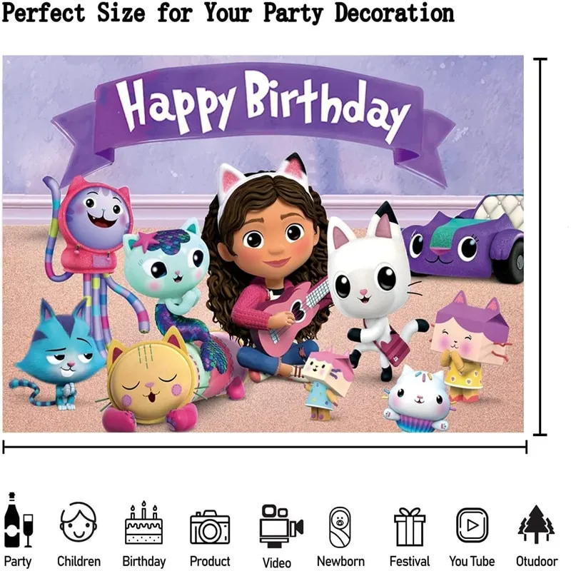 Gabby Dollhouse Birthday Backdrop, Custom Backdrop Gabby Dollhouse  Printable, Gabby Dollhouse Decoration, Gabby Dollhouse Birthday Party 