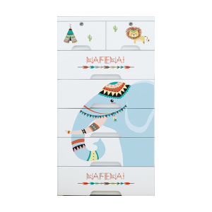 HEINOกว้าง58cmลิ้นชักเก็บของลายการ์ตูนตู้เสื้อผ้าตู้เก็บของแบบหลายชั้น ไม่มีกลิ่น ปลอดสารพิษ 6ชั้น5ชั้น4ชั้น3ชั้น