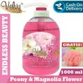 Velvy - Moisturizing Shower Gel - Original - Scent Peony Magnolia - Sabun Pemutih Badan - Sabun Mandi Cair - 1000 ml. 