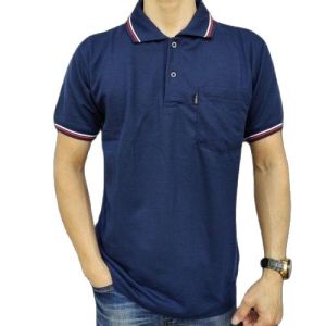 liso wear - Kaos Kerah Seragam Polo Shirt Motif Polos Saku Lengan Pendek Atasan Pria