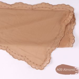 Chiffon Shawl Sulam 4 Edge Embordiery Sulam Viral Veil 4 Edge Design 2 Long Shawl