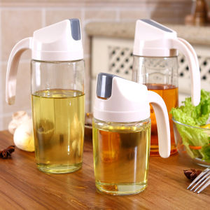 Portable Kitchen Glass Oil Can & Cruet Bottle 630ml