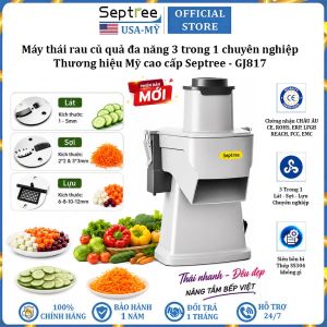 Máy thái rau củ quả đa năng thái lát thái sợi thái hạt lựu thương hiệu Septree GJ817 - Công suất 850W - Hàng nhập khẩu