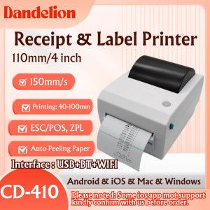 4 Inch Shipping Thermal Printer Support Receipt And Label Printing USB+BT+WIFI Label Maker AWB Air Way Bill Sticker Printer