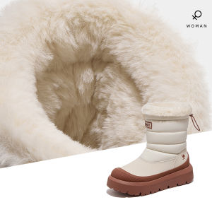 Cameljeans Outdoor Snow Boots Womens Winter New Velvet Warm Thick Bottom Waterproof Non-slip Cotton Shoes