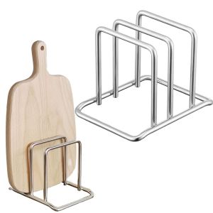 CINDYKHBKJ Stainless Steel Cutting Board Holder Rustproof Space Saving Pot Lid Stand Stable Vertical Chopping Board Organizer Cookie Sheet
