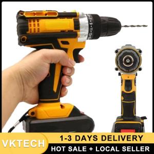 21V Cordless Drill 3/8 นิ้วสว่านชัคเพาเวอร์การเจาะ 25+1 คลัทช์ลิเธียมไฟฟ้าสว่านแรงบิดสูงสุด 25+1 นาโนเมตร 1350RMP