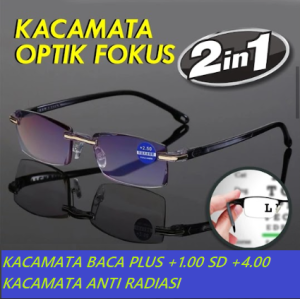 COD Bisa-EyesP1001 Kacamata Baca Super Fokus dan Anti Radiasi Plus+1.00 sd +4.00 Kacamata Baca Trendy dan Elegance Ringan Lentur Anti Pecah Free Box Plastik+Lap