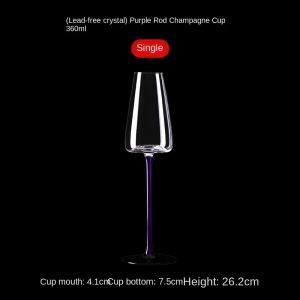 Colored Thin Rods Champagne Glasses Crystal Goblets Bordeaux Glasses Sparkling Wine Glasses Creative Glassware