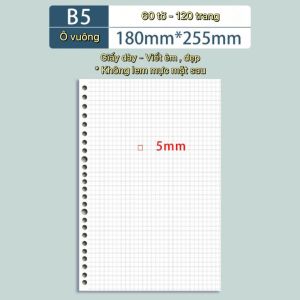 Vỏ bìa bọc vở còng giấy B5 journal bullet binder 26 chấu tạo sổ tay planner viết học sinh rẻ cute