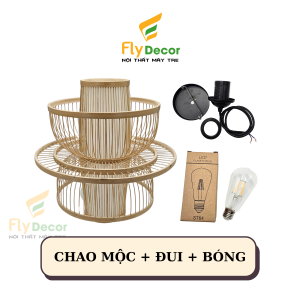 Đèn mây tre thả trần trang trí siêu đẹp hình cánh hoa hồng (Hàng Xuất Khẩu)