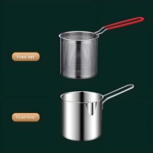 304 Stainless Steel Deep Fryer Multifunctional Household With Filter Small Fryer Oil-saving Mini Frying Pan