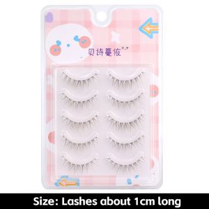 5 Pairs Women Brown Faux Mink False Eyelashes 3D Volume Long Thick Natural Fake Eyes Lashes Korean Fluffy Messy Manga Eyelash Beauty Makeup Lashes Extension Tools