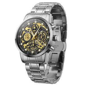 Skmei Fashion Mens Watch with Hollow Out Dial Butterfly Clasp Made of Stainless Steel Night Light 30m Waterproof casual watch 7059