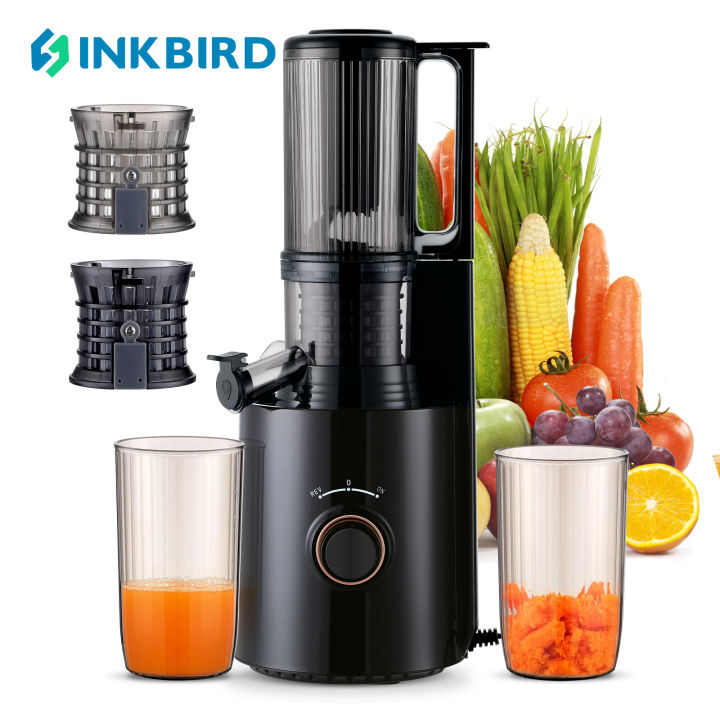 INKBIRD Cold Press Juicer Machine 250W Heavy Duty Slow Juicer Fruit extractors with 3.1 inch 80mm Wide Chute BPA Free Lazada Singapore