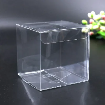 JAYNEBIO 10PCS PVC Candy Gift Box Clear Square Gift Packaging Boxs Gift Protection Showcase Jewelry Storage Boxs Christmas Wedding Favor Party Decor