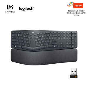 Logitech ERGO K860 Wireless Ergonomic Keyboard with Split Keyboard Layout Wrist Rest Support Natural Typing Dark Grey Stain-Resistant Fabric Windows/Mac Bluetooth USB Receiver Included