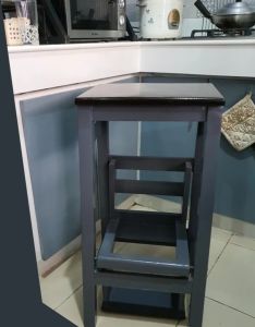 Bar Stool convertible to ladder chair plant pot display organizer multi function bar stool wooden ladder chair foldable wooden ladder
