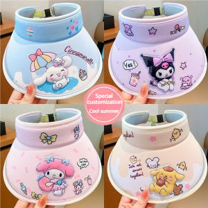 Sanrio kanak-kanak kartun sunhat Kuromi/Cinnamoroll/Pom Pom Purin/melody musim panas gadis perlindungan matahari ultraviolet cahaya matahari kosong