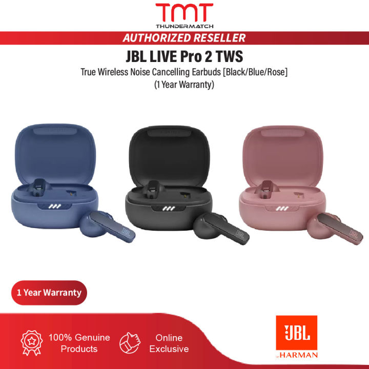 JBL LIVE Pro 2 True Wireless Noise Cancelling Earbuds [Black/Blue/Rose