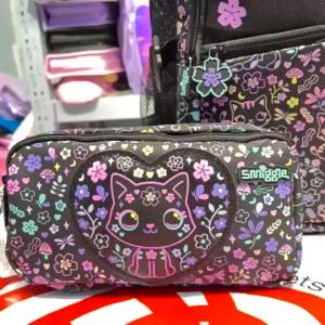 Smiggle  Clic Attach Black Gr Cat Backpack Large Size Backpack Lunch Bag Pencil Case