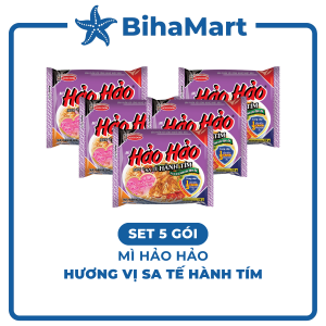[SET 5 GÓI] - ACECOOK - Mì Hảo Hảo Sa Tế Hành Tím (75g/gói) - Mì ăn liền Hảo Hảo hương vị Sa tế hành tím  (Hảo Hảo sate/ Hảo Hảo satay / Hảo Hảo Sa te hành tím)