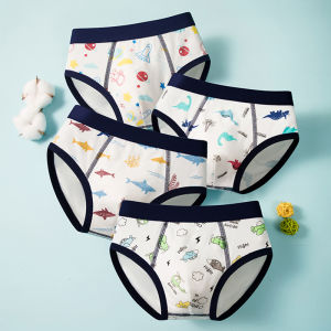 Kids High Quality 4 in 1 Cotton Underwear Affordable and Fashionable Cute Brief for Kids Boys 3-13 Years Old