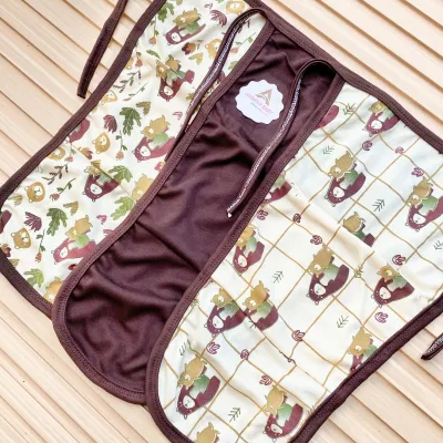 6/12 Pcs Popok Kain Popok Tali Bayi Baru Lahir Perlengkapan Bayi Newborn Popok Kain Bayi Series Coklat Popok Bayi - ASEUPAN BABY