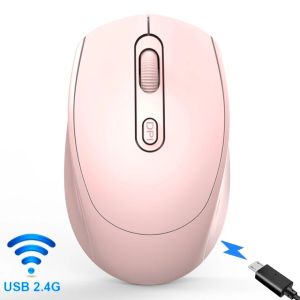 USB Wireless mouse Bluetooth and 2.4G Adjustable Receiver Optical Computer Mouse Re-chargable battery Ergonomic Mice compatible For Laptop PC Bluetooth Mouse