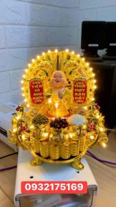 Tháp vàng ông Di Lặc NL mới ch iêu tài l ộc có đèn