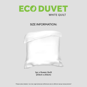 Jean Perry Eco Duvet White Quilt Comforter - Soft Lofty Filling Breathable & Anti-Dust Mite All-Season Bedding