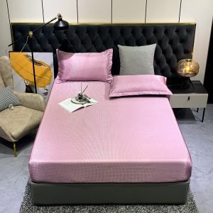 SUNLIGHT HOME Houndstooth Cooling Bedsheet Set With Free PillowcasePlaid Bed Sheet SetBreathable Fitted Bedsheet Set