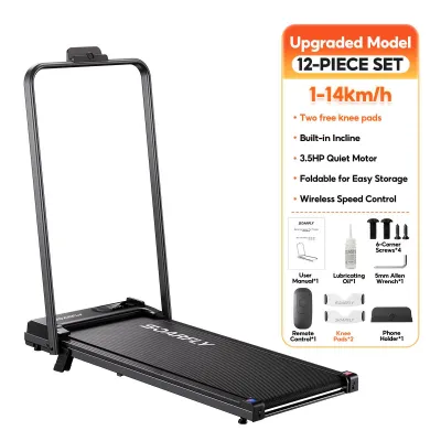 SOARFLY 14KM Incline Walking Treadmill With Safety Lock Walking Pad Indoor Running Walking Pad Foldable with Handrail Walking Machine Ultra-Thin threadmill Jogging Home Exercise Fitness Walking Pad equipment