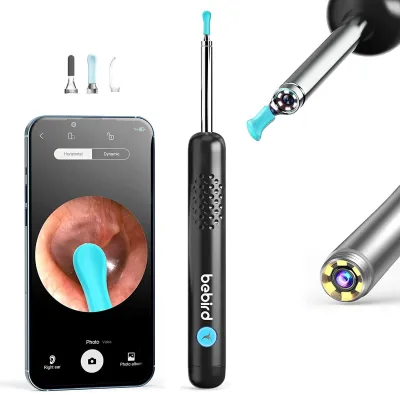 Bebird R1+ (2023 New Gen) Ear Wax Removal Cleaner with 3.5mm Ear Camera 6 LED Lights 1080P FHD Video Otoscope Compatible with iPhone & Android and Kids Adults