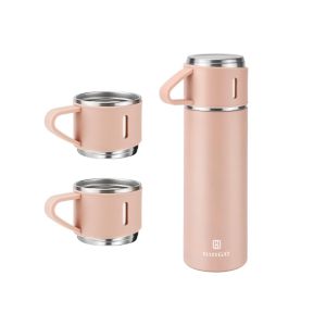 Botol Minum Termos SULTAN 500ml Vacuum Cup Stainless Tahan Panas Gift Set 3 Cangkir