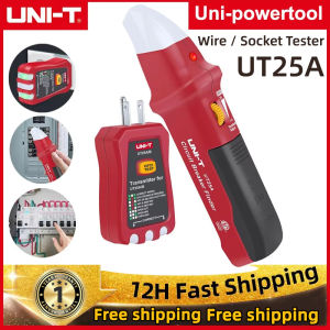 UT25A UNI-T เครื่องมือวินิจฉัยช่างไฟฟ้าเครื่องทดสอบซ็อกเก็ตอัตโนมัติเครื่องมือทดสอบเครือข่ายวงจรมีอินดิเคเตอร์ LED เครื่องตัดฟิวส์ชุดกล่องเครื่องมือค้นหา