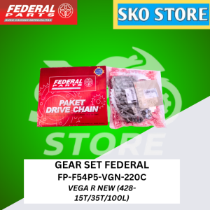 Gear Set FP-F54P5-VGN-220C Federal Original Paket Gir GearsetGir VEGA R NEW (428-15T/35T/100L) Murah