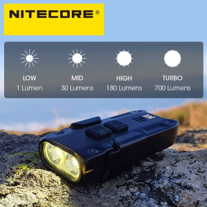 Lampu Senter Saku Gantungan Kunci NItecore TIP SE LED 700 Lumens Dual-Core P8 Rechargeable USB-C Built In Battery Lampu Lentera EDC