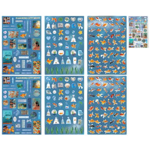 6 tờ Retro Sticker nhãn dán chai nước hình dán trang trí asthetic decal cho ván trượt scrapbooking trang trí