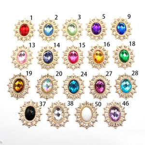 [Gnker] 10pcs/lot 28*25MM Rhinestone for Needlework Sewing Flower Buttons for Clothing Diy Manualidades Hair Accessories Decorative