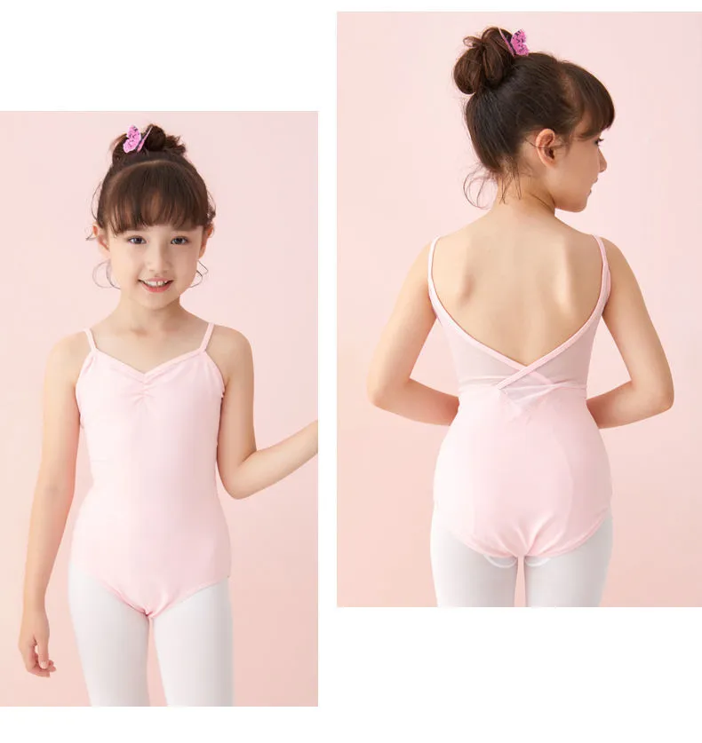Ballet Dance slip dress Leotards Gymnastics Girls Kids Mesh Splice Ballet  Dancewear New Children Summer