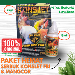 [Paket Hemat Bundle] Serbuk Konslet 25gr + Mangcor 25ml Mangap Gacor Meningkatkan Stamina Dan Volume Kicau