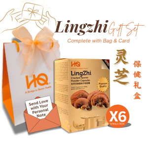 [ HQ GANO ] Lingzi Gift Set 💝 6-Box Pack - Lingzhi Cracked Spores Powder Capsules (500mg Per Capsule) Premium Quality Wellness Gift for Your Loved Ones